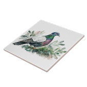 Duif op een sparrenboom tegeltje (Zijkant)