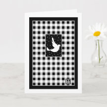 Duif op Snowy Sky wenskaart