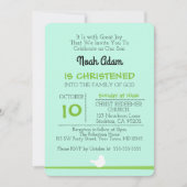 Duif op tak blauwe doopuitnodiging kaart (Voorkant)