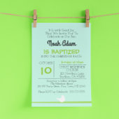 Duif op tak Blue Baptism uitnodiging