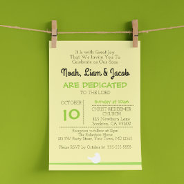 Duif op tak gele toewijding uitnodiging