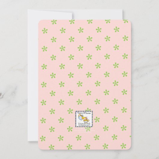 Duif op tak Roze doopuitnodiging Kaart (Achterkant)