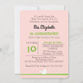 Duif op tak Roze doopuitnodiging Kaart (Voorkant)