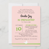 Duif op tak Roze Toewijding Uitnodiging (Voorkant)