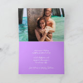 Duif paarse foto bruiloft bedankkaart (Binnen)