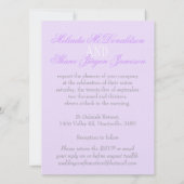 Duif paarse lint formeel paar bruiloft uitnodiging (Achterkant)