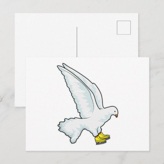 Duif Schaatssport Schaatsen Briefkaart (Voorkant / Achterkant)