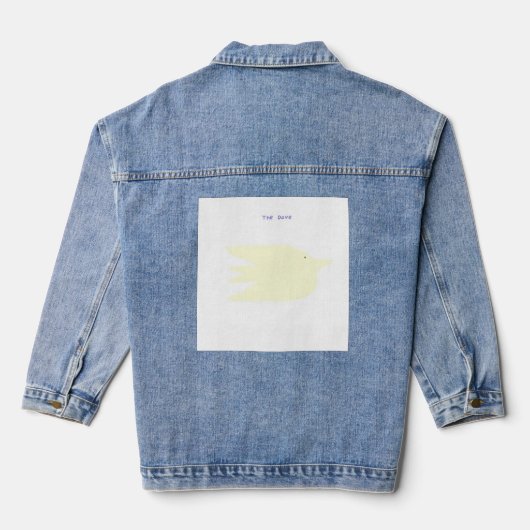 duif schilderkunst denim jacket (Achterkant)
