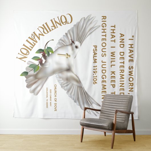 Duif Schrift bevestiging doop achtergrond Wandkleed (In Situ (horizontaal))