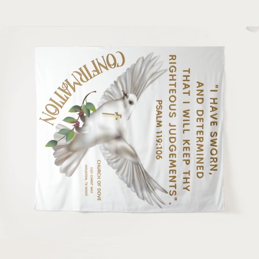 Duif Schrift bevestiging doop achtergrond Wandkleed (Voorkant (horizontaal))