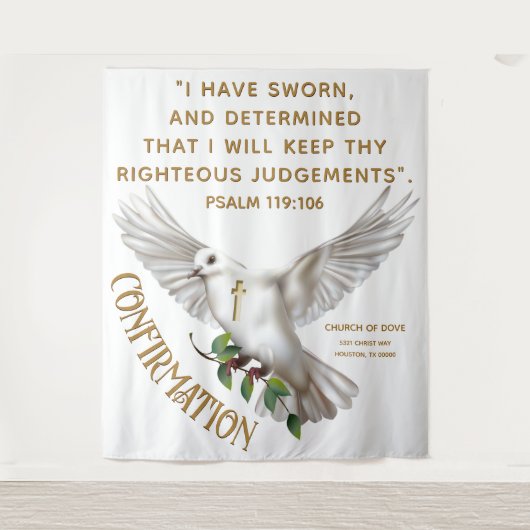 Duif Schrift bevestiging doop achtergrond Wandkleed (Voorkant)