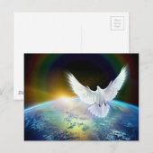 Duif van de Heilige Geest van de Vrede over Aarde Briefkaart (Voorkant / Achterkant)