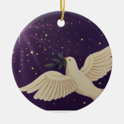 Duif van de Vrede Keramisch Ornament (Voorkant)