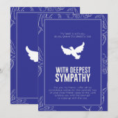 Duif van Herdenking Deep Blue ingelijste sympathie Kaart (Voorkant / Achterkant)