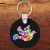 Duif van het hart sleutelhanger (Voorkant)