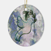 Duif van hoop en vrede keramisch ornament (Links)