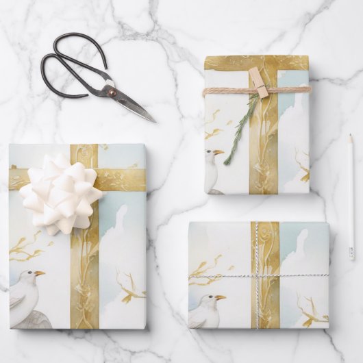 Duif van Vrede en Cross Wrapping Paper (Voorkant)