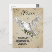 Duif van Vrede Gepersonaliseerde Schriftuurtekst Briefkaart (Voorkant / Achterkant)