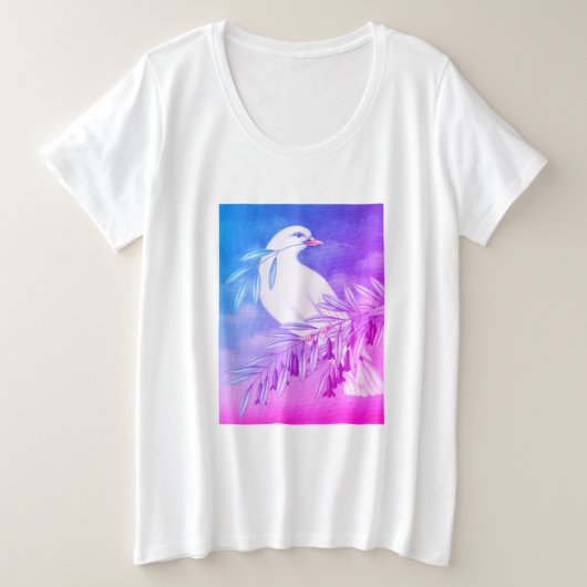 Duif van vrede grote maat t-shirt (Design voorkant)