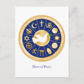 Duif van vrede, harmonie, diversiteit, geloof briefkaart (Voorkant)