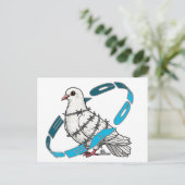 Duif van vrede in Barbed Wire Embrace Briefkaart (Staand voorkant)