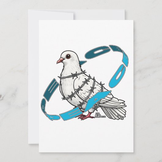 Duif van vrede in Barbed Wire Embrace Kaart (Voorkant)