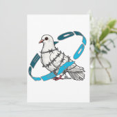 Duif van vrede in Barbed Wire Embrace Kaart (Staand voorkant)