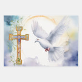 Duif van Vrede & Kruis Sereniteit Inpakpapier Vel (Voorkant)