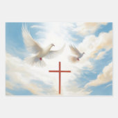 Duif van Vrede & Kruisreflectie Inpakpapier Vel (Voorkant 2)