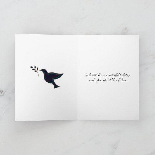 Duif van vrede met Kerstmis Feestdagen Kaart (Binnen)