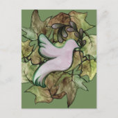 Duif van vrede op aarde en hoop op vrede in de wer briefkaart (Voorkant)