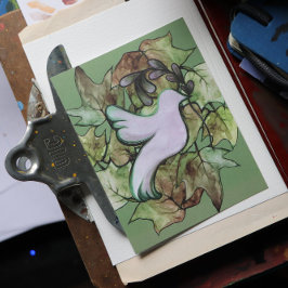 Duif van vrede op aarde en hoop op vrede in de wer feestdagenkaart