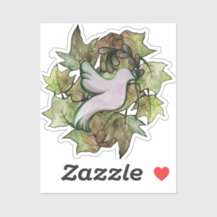 Duif van vrede op aarde en hoop op vrede in de wer sticker