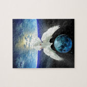 Duif van Vrede over de Zonsopgang van de Aarde Legpuzzel (Horizontaal)