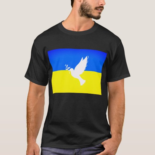 Duif van Vrede Vlag van Oekraïne T-shirt Vrijheid (Voorkant)