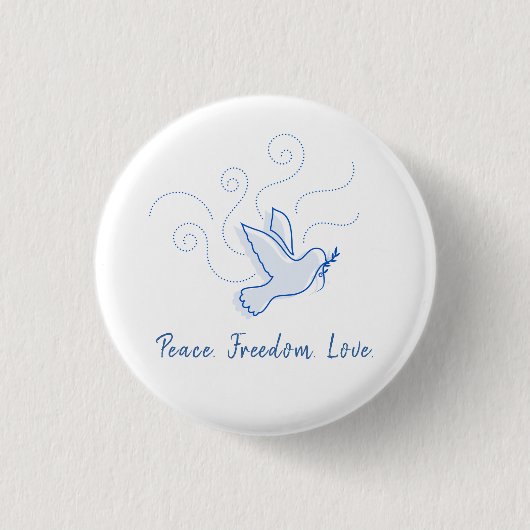 Duif van Vrede. Vrede. Vrijheid. Liefde. Ronde Button 3,2 Cm (Voorkant)