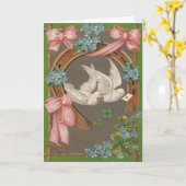 Duif Vergeet-mij-nietjes Hoefijzer Klavertje Vier Kaart (Gele Bloem)