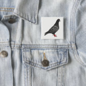 duif vierkante button 5,1 cm (In situ)