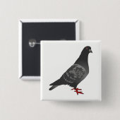 duif vierkante button 5,1 cm (Voorkant /achterkant)