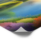 Duif vliegen over een sereen landschap poster (Hoek)