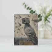 Duif Vogel Camera Collage Briefkaart (Staand voorkant)