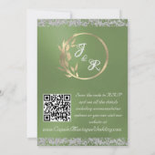 Duif, Zilveren Hart & Glitter, QR Code - Sage Kaart (Achterkant)