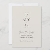 Duifgrijs | Chic Minimaal Huwelijk Save the Date (Voorkant)