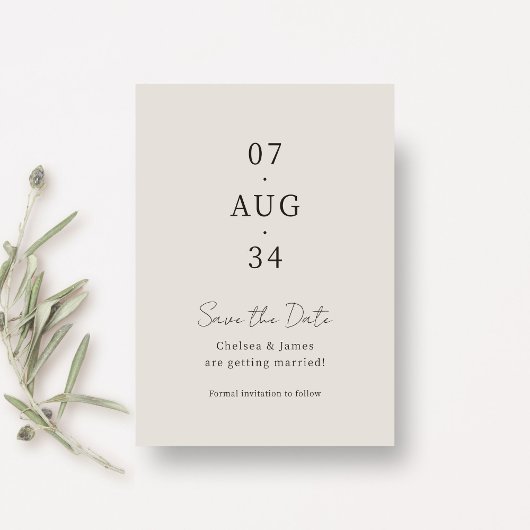 Duifgrijs | Chic Minimaal Huwelijk Save the Date
