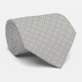 Duifgrijs Gekerfde Diamant Stropdas (Opgerold)