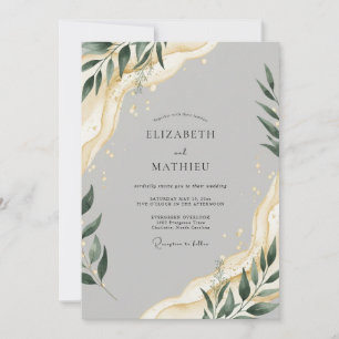 Duifgrijze Ethische Bruiloftsbloemen Kaart