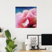 Duifjes op Roze Roze Macro Abstract Poster (Thuiskantoor)