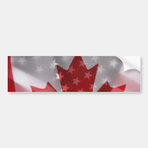 Duifsticker met Amerikaanse en Canadese vlaggen Bumpersticker