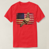 Duifvogel 4 juli Amerikaanse vlag 2 T-shirt (Design voorkant)
