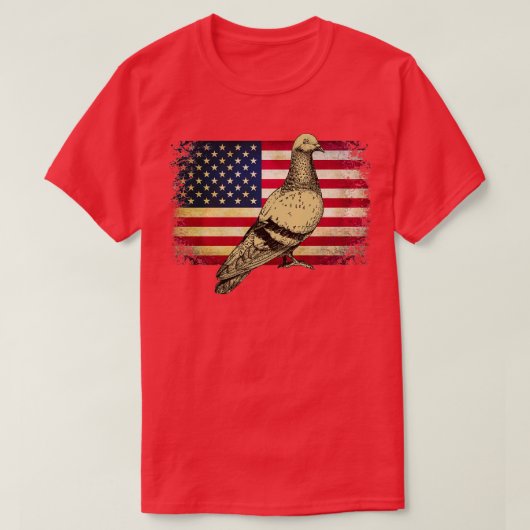 Duifvogel 4 juli Amerikaanse vlag 2 T-shirt (Design voorkant)